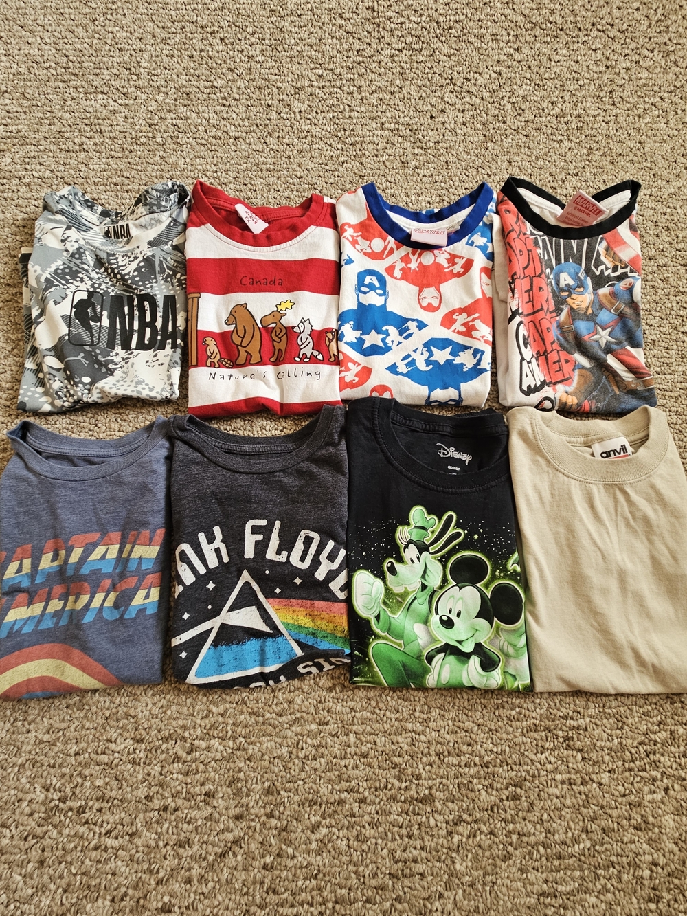 Lot of 8 Assorted Kids Graphic Shirts, Play Shirts, Casual Shirts, Size 6-7